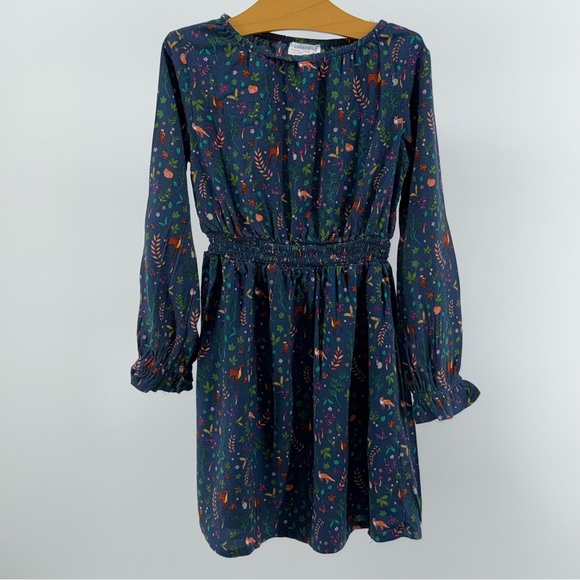 Fat Face Girls Dress - Navy with Multicolor Floral - Picture 1 of 4